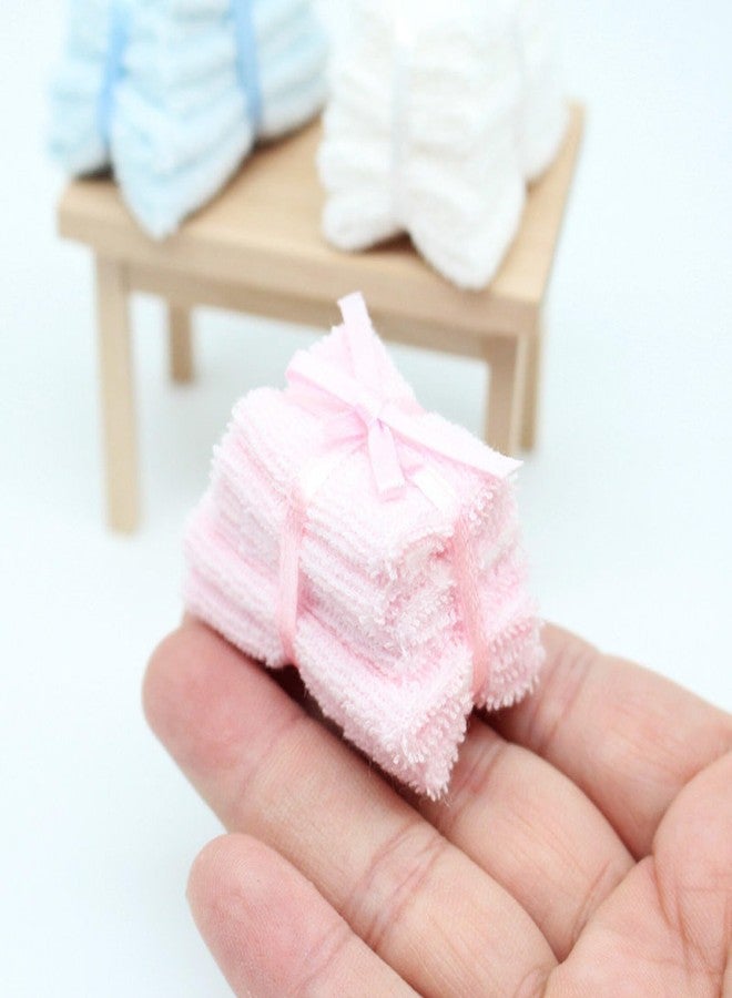 RillyRellow Dollhouse Miniature Towels, 1:12 Bathroom Bath Towel, Mini Face Towel, for Dollhouse Bathroom Furniture Decor (1PCS) (Pink) - Image 4